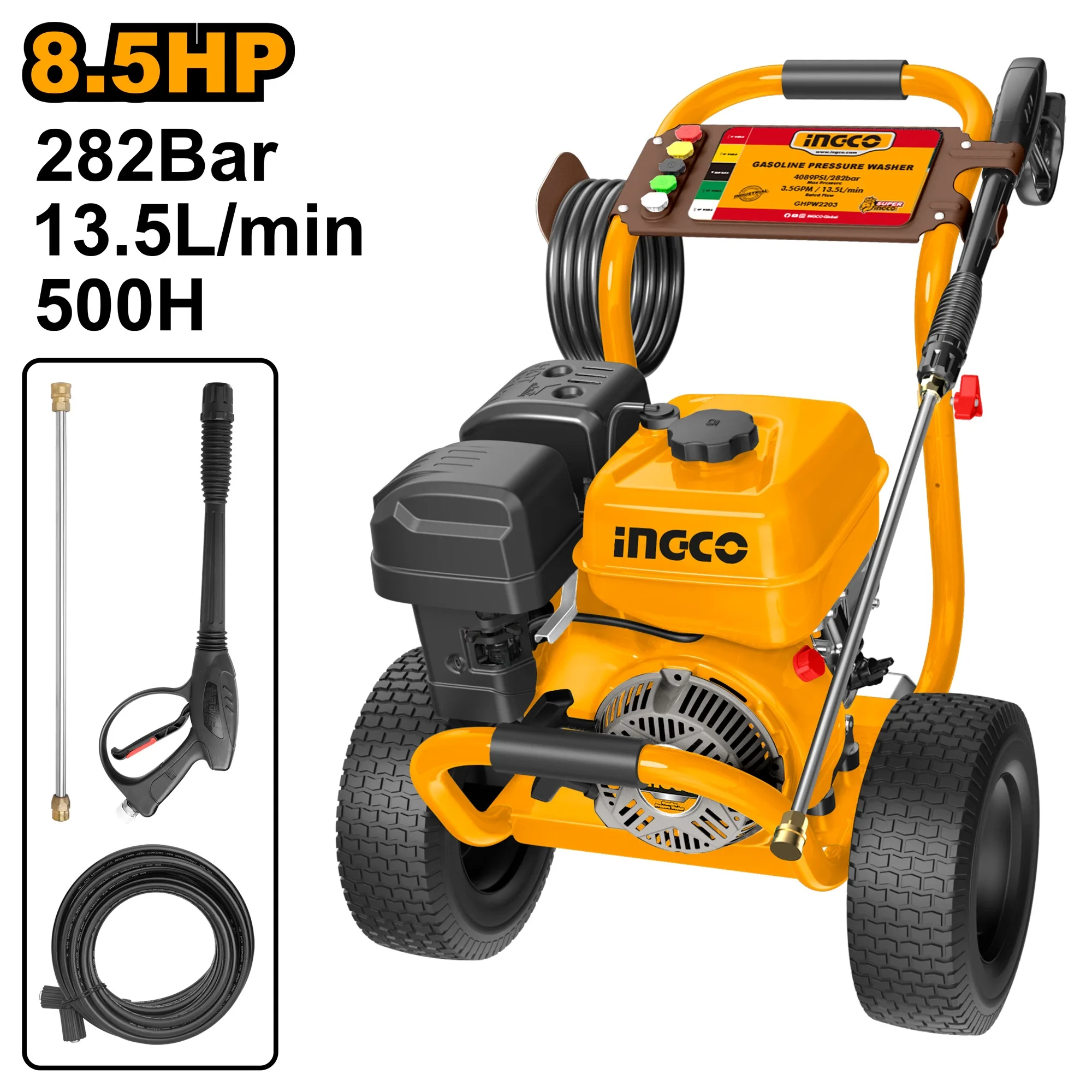 HIDROLAVADORA A 
GASOLINA 8.5HP 
13.5L/MIN INGCO